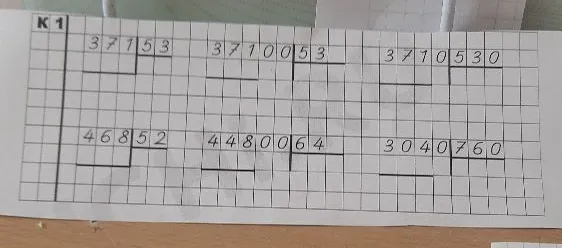 Вычислить значения выражений: 371÷53, 37100÷53, 3710÷530, 468÷52, 44800÷64, 3040÷760.