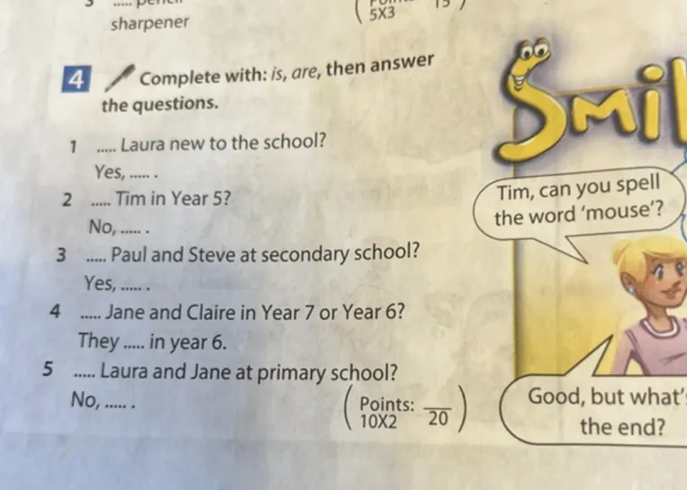 Complete with: is, are, then answer the questions.